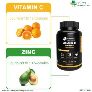 Vatave Healthcare is a trusted name in the pharmaceutical industry, known for producing premium-quality Vitamin C with Zinc chewable tablets. These tablets help boost immunity, improve skin health, and support overall well-being.